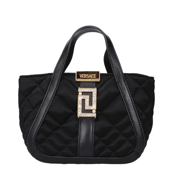 Versace | Bags | Versace Black Mini Quilted Bag With Gold  display picture 1